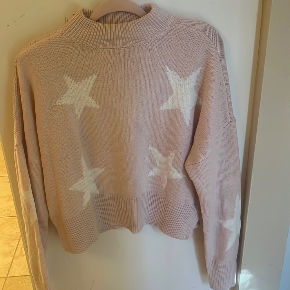 True Craft pink cropped star sweater